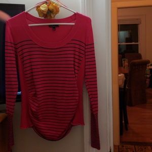 Takeout pink and grey striped sweater
